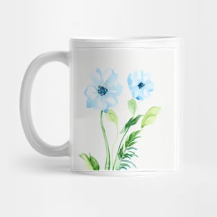 Blue and Purple Watercolor Flower Mug